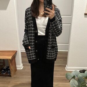 Black Tweed Cardigan